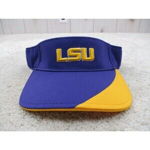 LSU Tigers Hat Cap Visor Strap Back Purple Yellow College Football Golf Logo Men